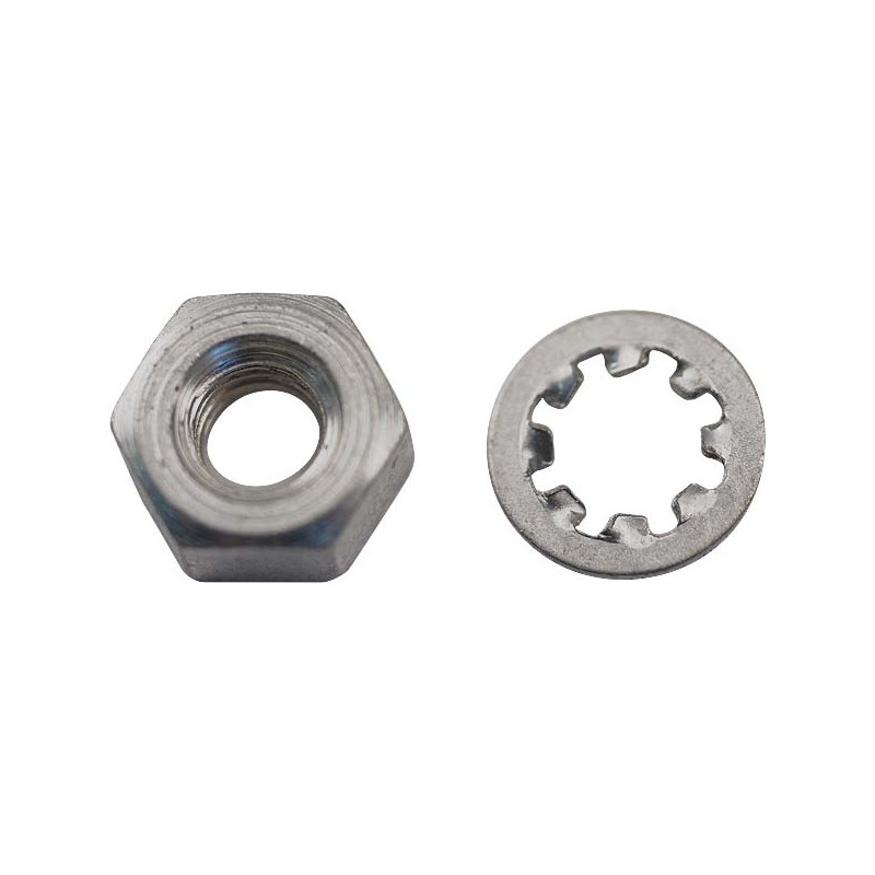 A-9547-MB Nut and locking ring for chock shaft Zenith carburettor Ford Model A 1928-1931 A-9547-MB Nut and locking ring for chock shaft Zenith carburettor Ford Model A 1928-1931