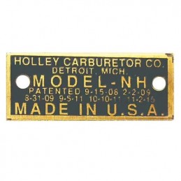 T-6201-DATA - Typenschild für Vergaser Holley-NH - Ford Model-T 1909-1927