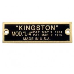 T-6200-DKL4  Nameplate for carburettor Kingston L4   Ford Model T 1919-1926 