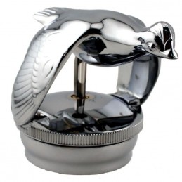 A-18385-ART  Radiator cap chrome quail with thermometer (threaded cap)   Ford Model A 1928-1929 