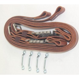 T-4000-BR-NI  Brown bonnet strap and nickel fittings   Ford Model-T 1909-1927 Speedster, Racer etc. 