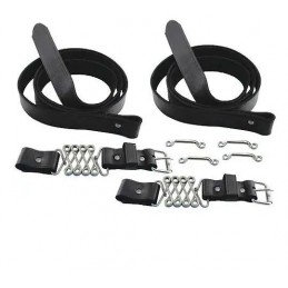 T-4000-BL-NI  Black bonnet strap and nickel fittings   Ford Model-T 1909-1927 Speedster, Racer etc. 