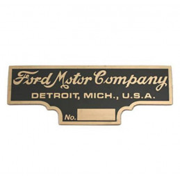 T-18652 Typenschild Ford Detroit für Fahrgestellnummer Ford Model-T 1909-1927