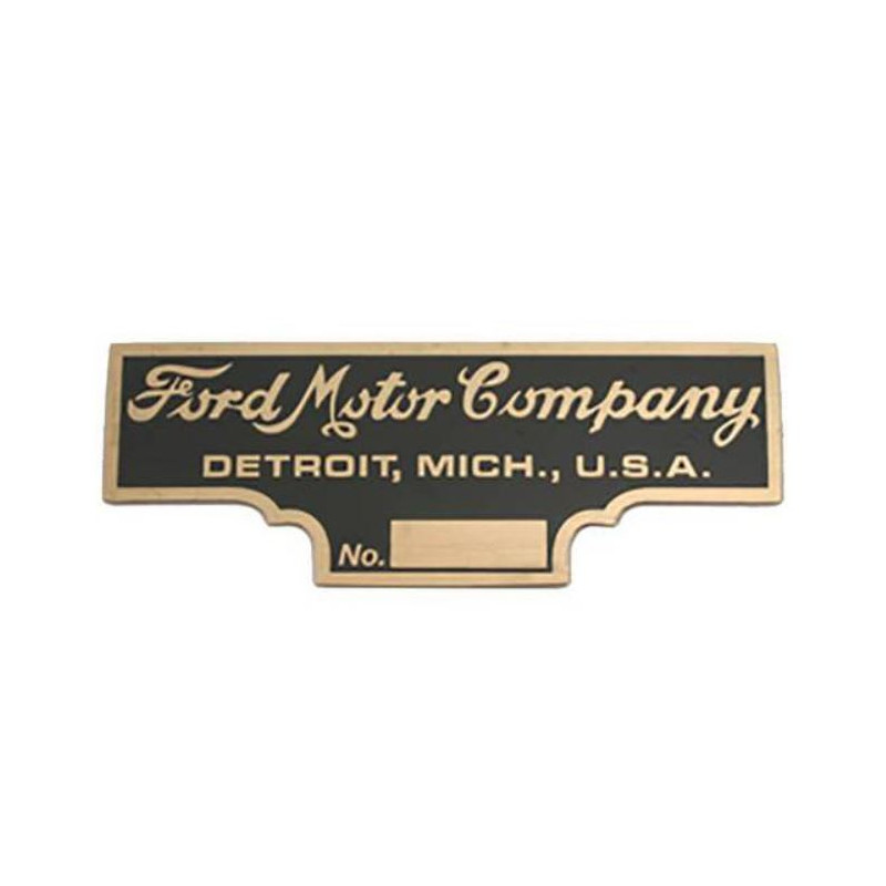 T-18652 Typenschild Ford Detroit für Fahrgestellnummer Ford Model-T 1909-1927