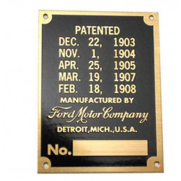 T-18650-A Typenschild Patent-Platte für Fahrgestellnummer Ford von 1903-1911