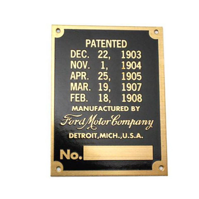 T-18650-A Typenschild Patent-Platte für Fahrgestellnummer Ford von 1903-1911