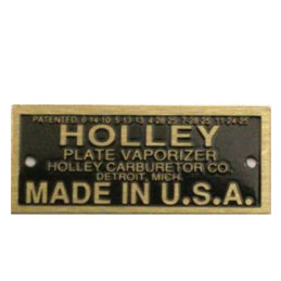 T-6250-DATA  Nameplate for carburettor Holley vaporizer   Ford Model T 1926-1927 