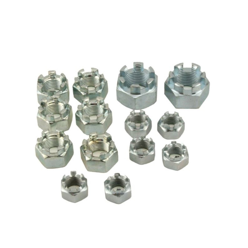 T-2501-CAST Castle nut set for rear axle 14 pieces galvanized Ford Model T 1909-1927 T-2501-CAST Castle nut set for rear axle 14 pieces galvanized Ford Model T 1909-1927