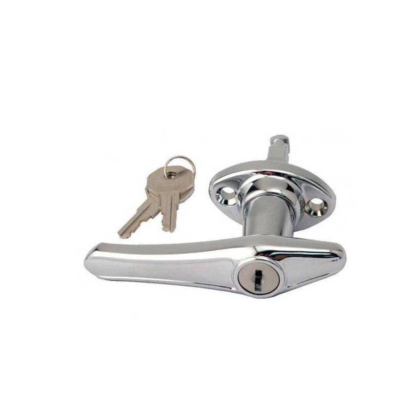 A-46205-A-127 Door handle right chrome with lock and flat support surface Ford Model A 1928-1929 A-46205-A-127 Door handle right chrome with lock and flat support surface Ford Model A 1928-1929