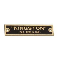 T-6100-DATA  Data plate Kingston   Ford Model T 1909-1914 