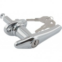 A-46205-B  Right chrome door handle with lock and curved support surface   Ford Model A 1930-1931 