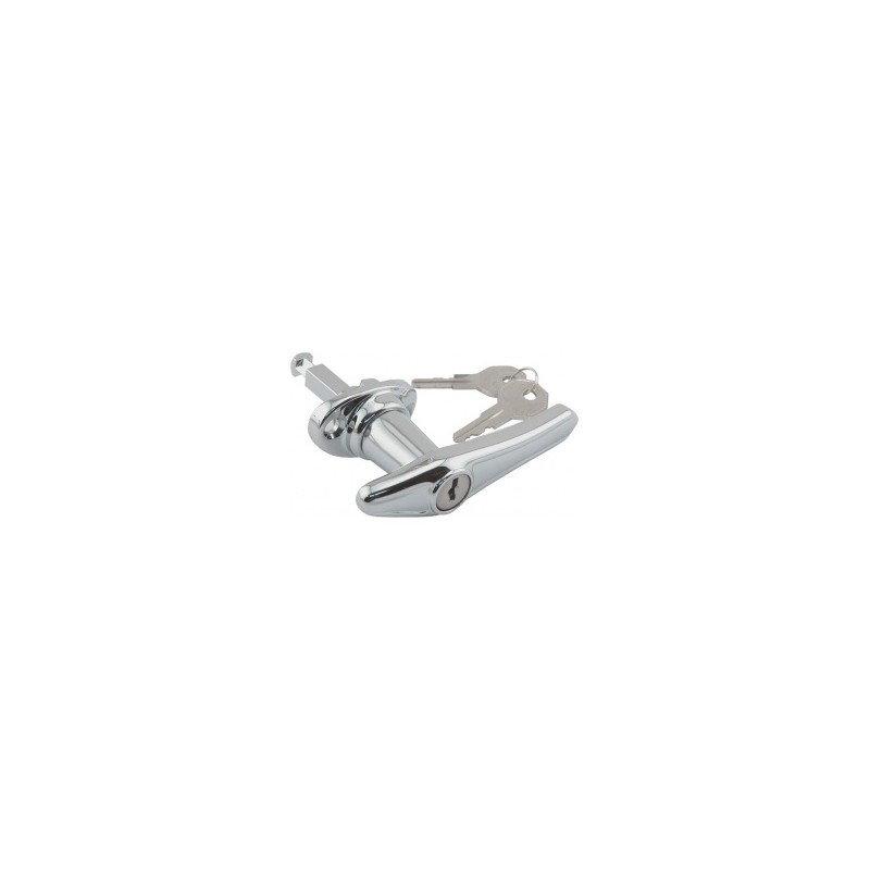 A-46205-B  Right chrome door handle with lock and curved support surface   Ford Model A 1930-1931 